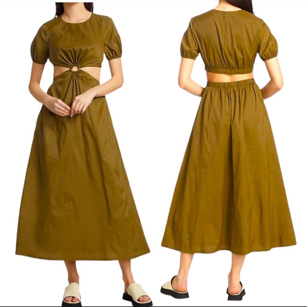 STAUD Caper Calypso Cut-Out Maxi Dress Small